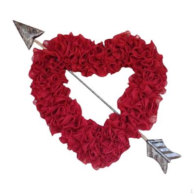 Heart Wreath Valentine Romantic Wall Hanging Decor Ornament for Anniversaries