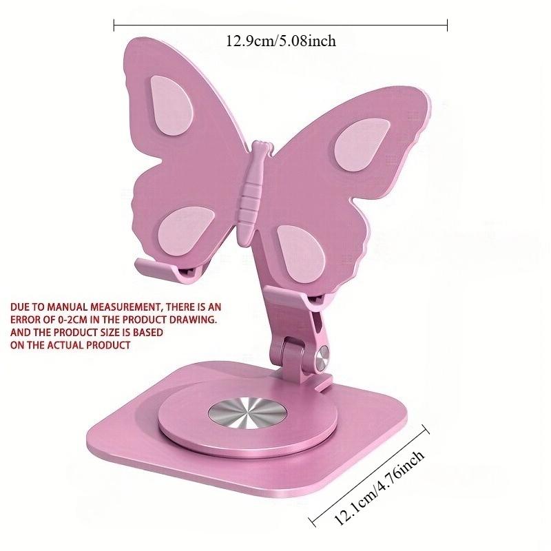 1Pc Stylish 360 ° Adjustable Butterfly Phone Holder - Rugged Foldable Holder - Suitable for Phones and Tablets