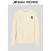 UR2026 Men's Textured Polo Embroidery Crew Neck Knit Sweater