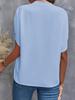 2024 Women's Casual Summer V-neck Loose Solid Color Blouse