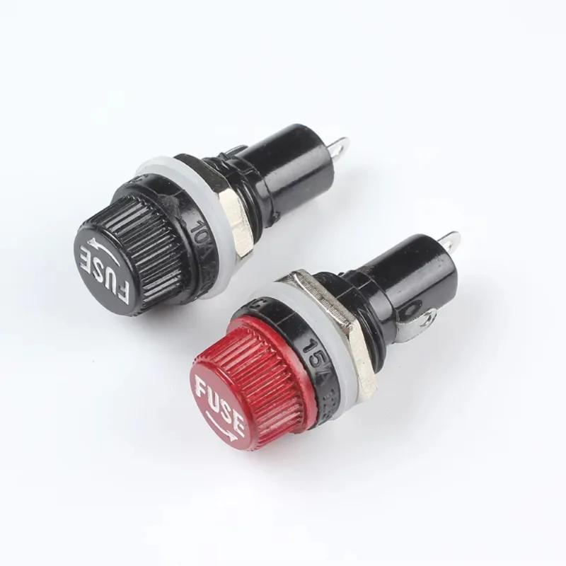 5 Stück 5x20 6x30mm Sicherungshalter Schwarz Versicherungsschlauchfassung Sicherungshalter 10A 250V AC 15A 125V AC Für 5*20 6*30MM Versicherungspanel