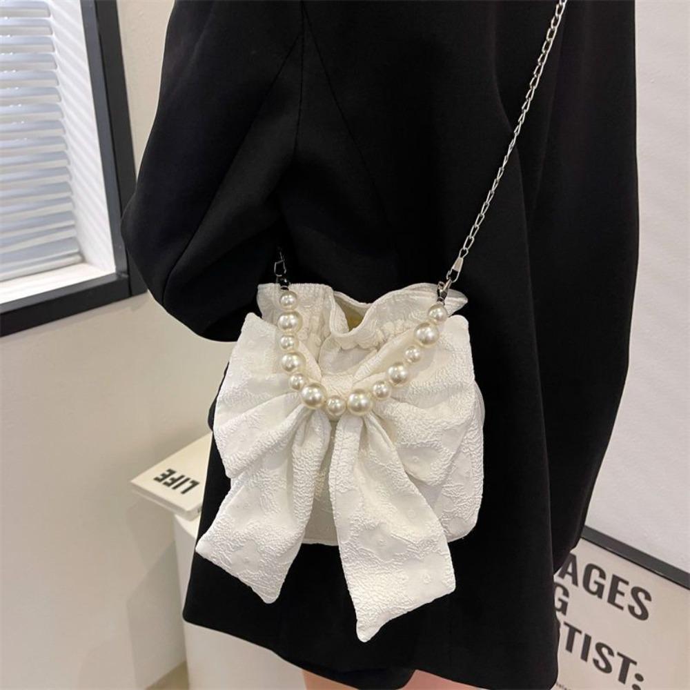 

High-quality Pearl Bag Bow Knot Shoulder Bag New Crossbody Bag Versatile