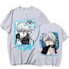 Anime Jujutsu Kaisen Satoru Gojo Graphic Printed T-shirt Men Women Casual Short Sleeves Cotton Summer Tee Shirts Oversized Gothic Streetwear