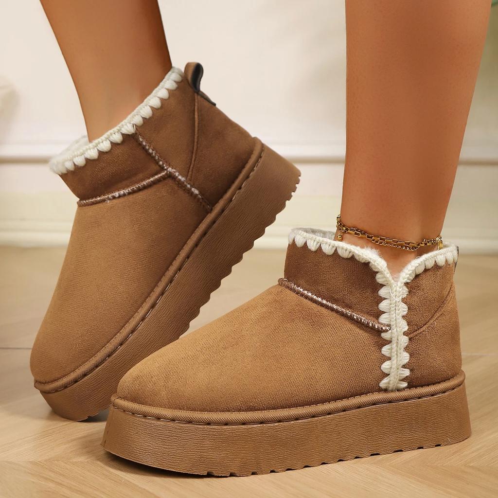 Fashion Women Winter Fashion Thick-soled Snow Boots 2025 New Flat-soled Plus Cotton Shoes Comfortable Casual Boots Women Shoes for Women