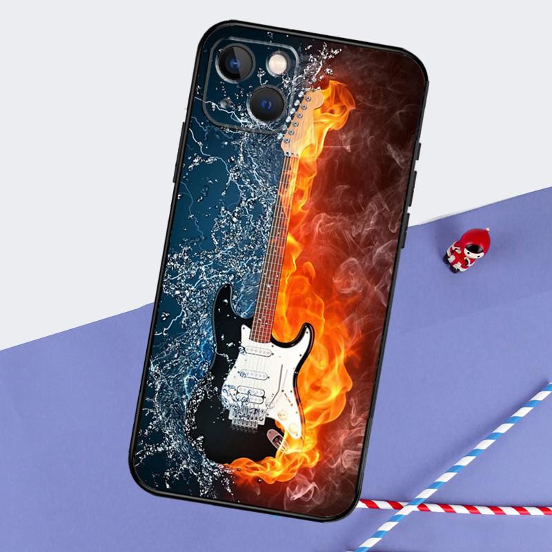

Guitar Music Phone Case For iPhone 16 15 Pro Max 12 13 Mini 11 14 Pro Max XR 16 15 Plus 16e Cover Coque iPhone 13Pro MAX