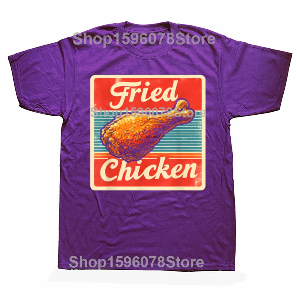 

Funny Vintage Fried Chicken Graphic T Shirts Men Women Pure Cotton Humor Streetwear Tee Shirt Short Sleeve Unisex Loose Clothing 3XL
