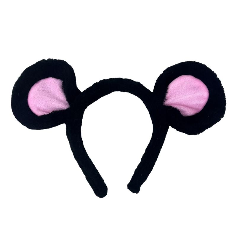 Halloween Mouse Cosplay Costume Set Mouse Ear Headband Tail Bowtie and Nose Animal Dress Up Costume for Kid Cosplay