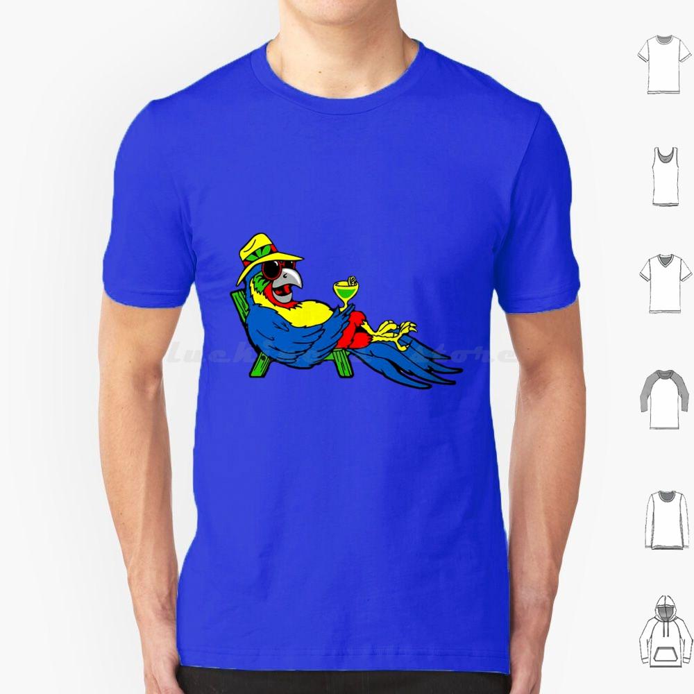 T-shirt Parrot Nyelonjor 6xl Coton Cool Jimmy Buffett Plage Parrothead Margaritaville Buffett Perroquet Surf Pirate