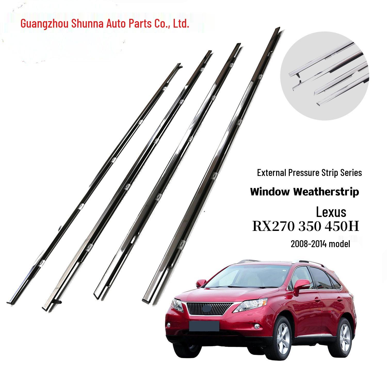 

75740-48060 Weatherstrip for Left Rear Door Glass on Toyota Lexus RX Series 75740-48060