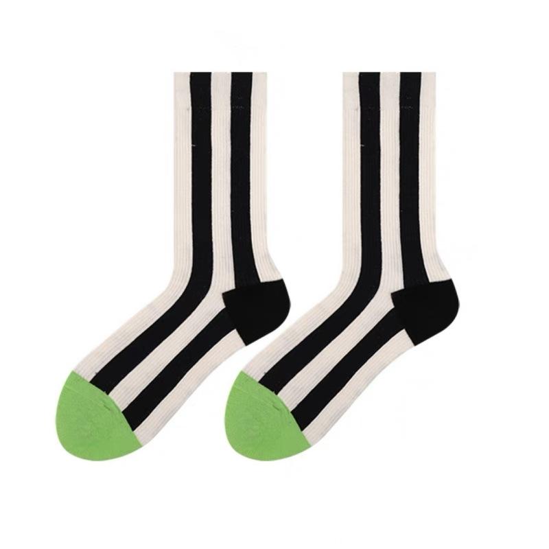 

Носки с контрастной вертикальной полоской Dopamine, сочетающиеся по цвету, дизайн в виде линии, носки для интернет-знаменитостей, спортивные, из чистого хлопка, средней высоты One size fits all белый