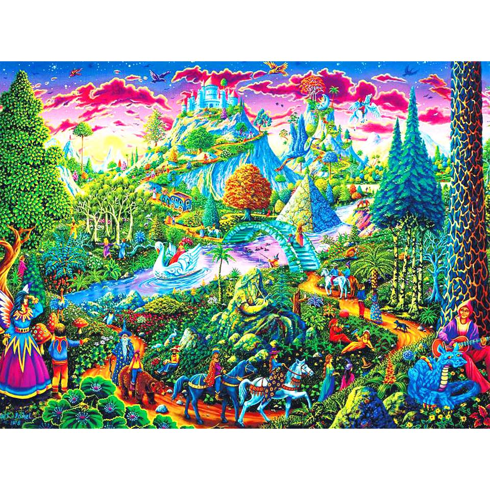 5D DIY Diamond Painting Landscape Scenery Cross Stitch Kit Full Round Rhinestone Embroidery Mosaic Home Decoration Gifts