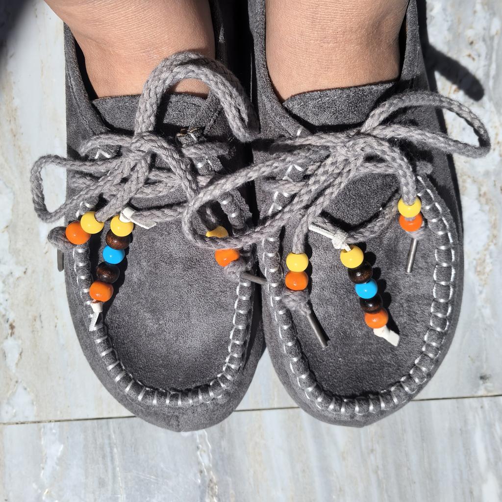 Women's Beaded Fringe Lace-Up Penny Loafers - Soft Sole Moccasin Shoes Suitable for - Casual & Dressy Wear - & Outsole, Women Shoes