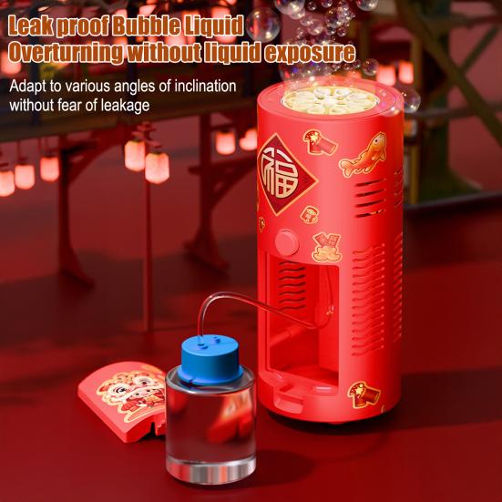 Funkelnde Seifenblasenmaschine 10 Löcher Dichte Blasen LED Bunte Lichter Batteriebetrieben Tragbar Kein Auslaufen Seifenblasenpistole für Neujahrsfeier Party Spielzeug