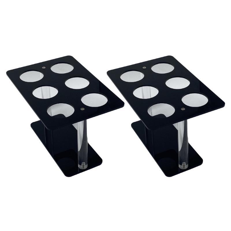 Clear Double Layer Display Organizers for Party Buffets 6 Hole Dessert Stands 2 Pieces Included