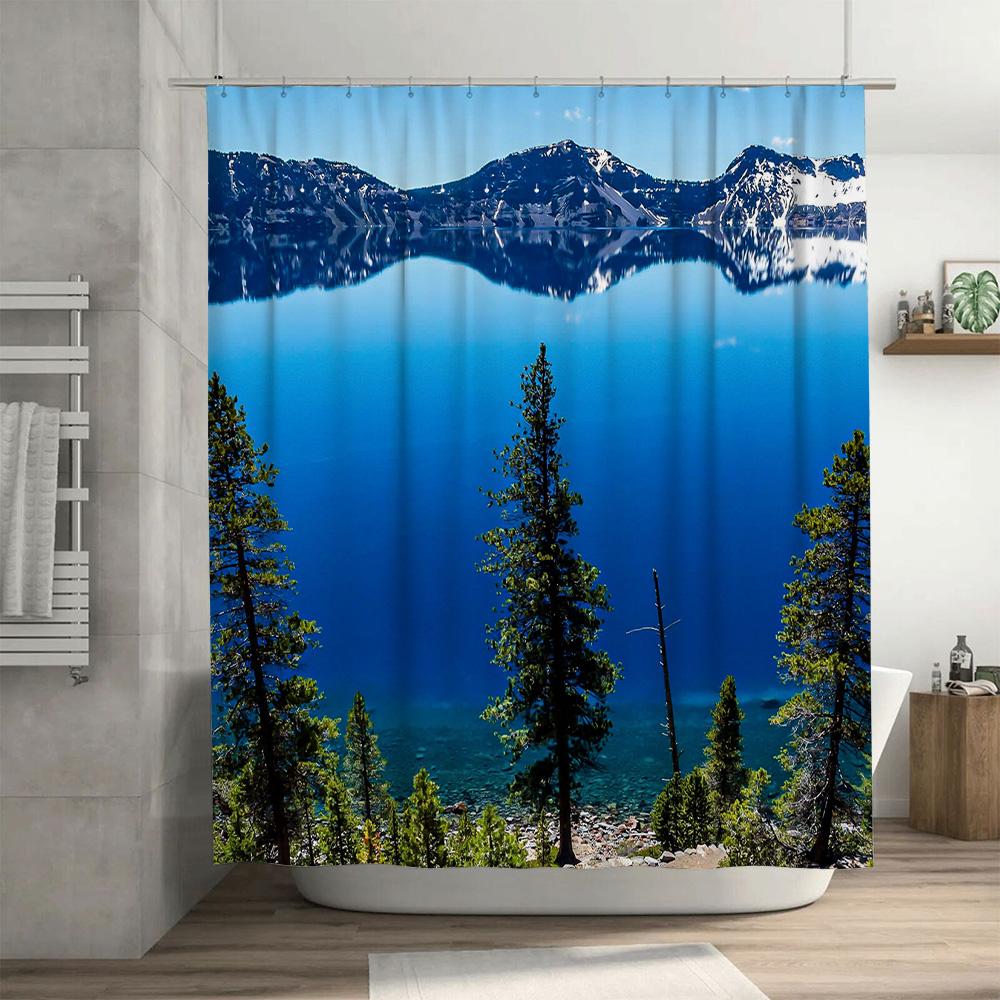 Luxurious Ocean View Shower Curtain High-Quality Waterproof Fabric for Bathroom Decor Perfect Addition to any Modern Home Interi