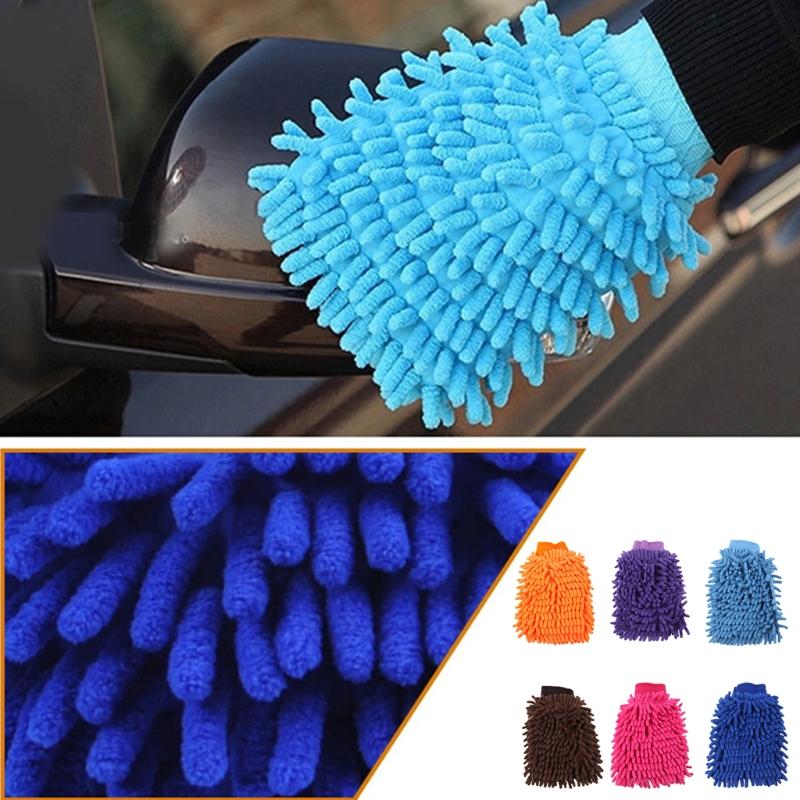 Soft Chenille Microfiber Wash Mitts Car Duster Double Side Cleaning Cloth Wax Detail Accessories Rag Sponge Waterproof