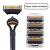 4/12/24 Pcs 5-layer Men's Razor Fusion Pro Power Shaving Shaver Male Face Beard Hair Trimmer 5 Layer Blades Replacement Refills
