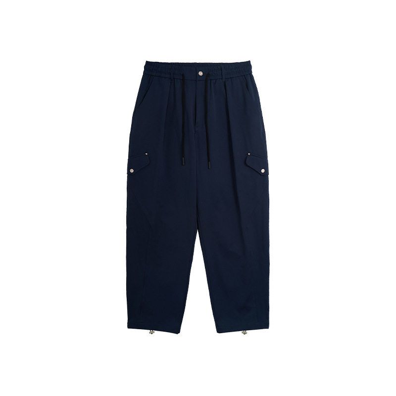 

Japanese-Style Retro Rivet Faux Pocket Elastic Cargo Pants Men 2024 Autumn and Winter Fashion Brand Loose Street Anti-Wrinkle Loose Pants Baolan L