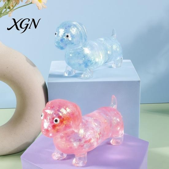 Dachshund Stress Reliever 2/3Pcs Glitter Ball Clear Sausage Dog Relief Toy Squeeze Anxiety Relieving Slow Rising Animal Sensory