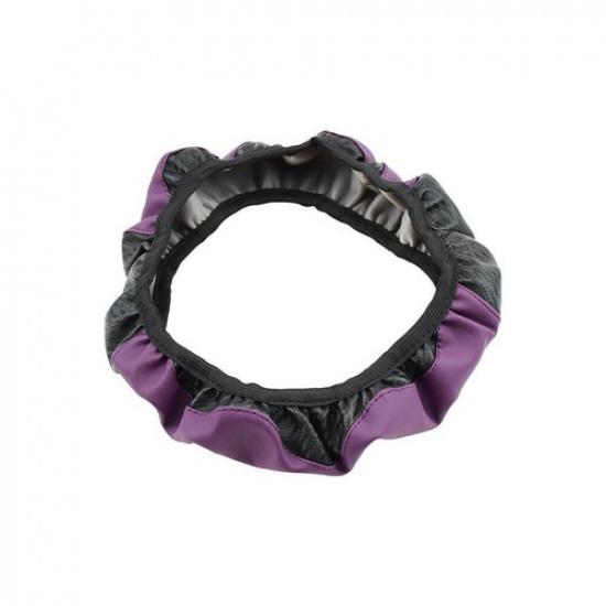 15 /38cm Steering Wheel Cover Black-Purple Leather Anti-slip Car Accessories