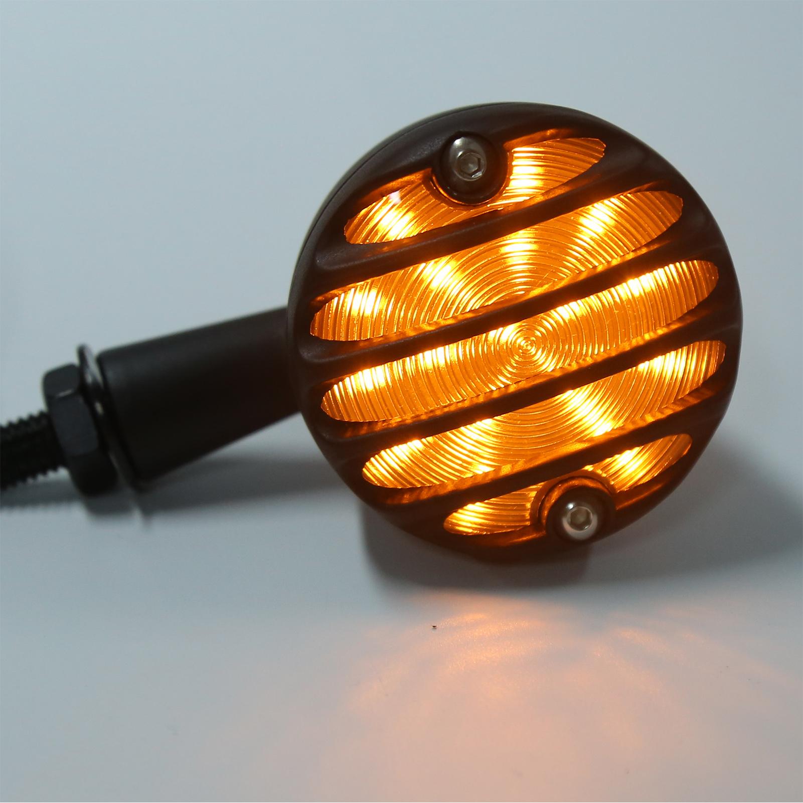 

2pcs LED Turn Signal Lamp Indicator Bright Yellow Light Color Waterproof Fit for Retro Motorbike