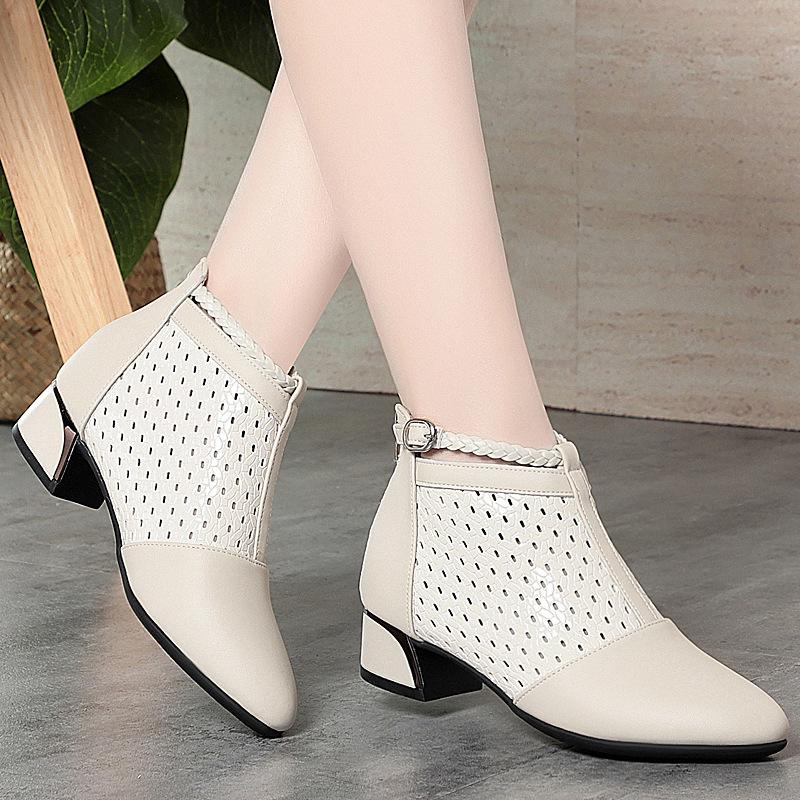 

Летние короткие ботинки тонкие 2025 новые ботинки Мартин дышащие полые ботинки женские одинарные ботинки универсальные челси женские ботинки 35