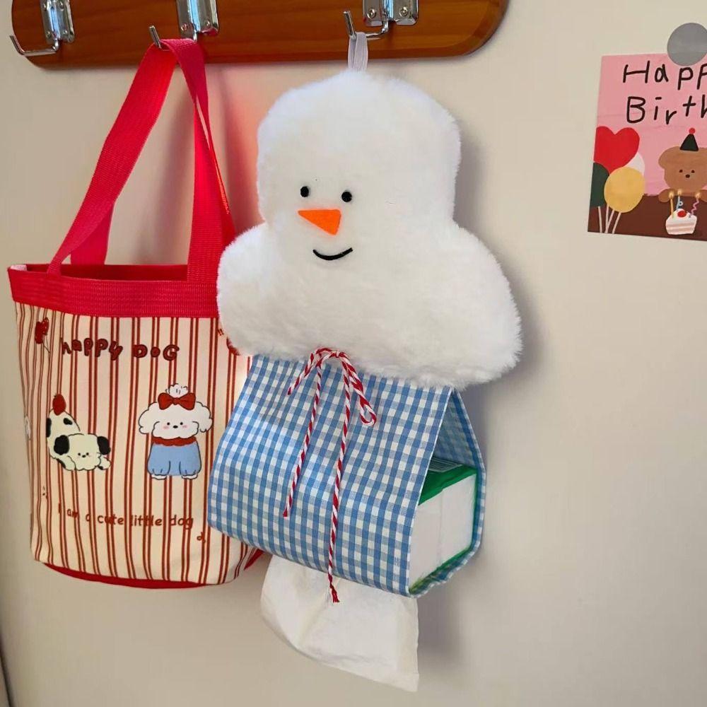 Wall Mounted Tissue Bag Snowman Tissue Hanger Cute Tissue Holder