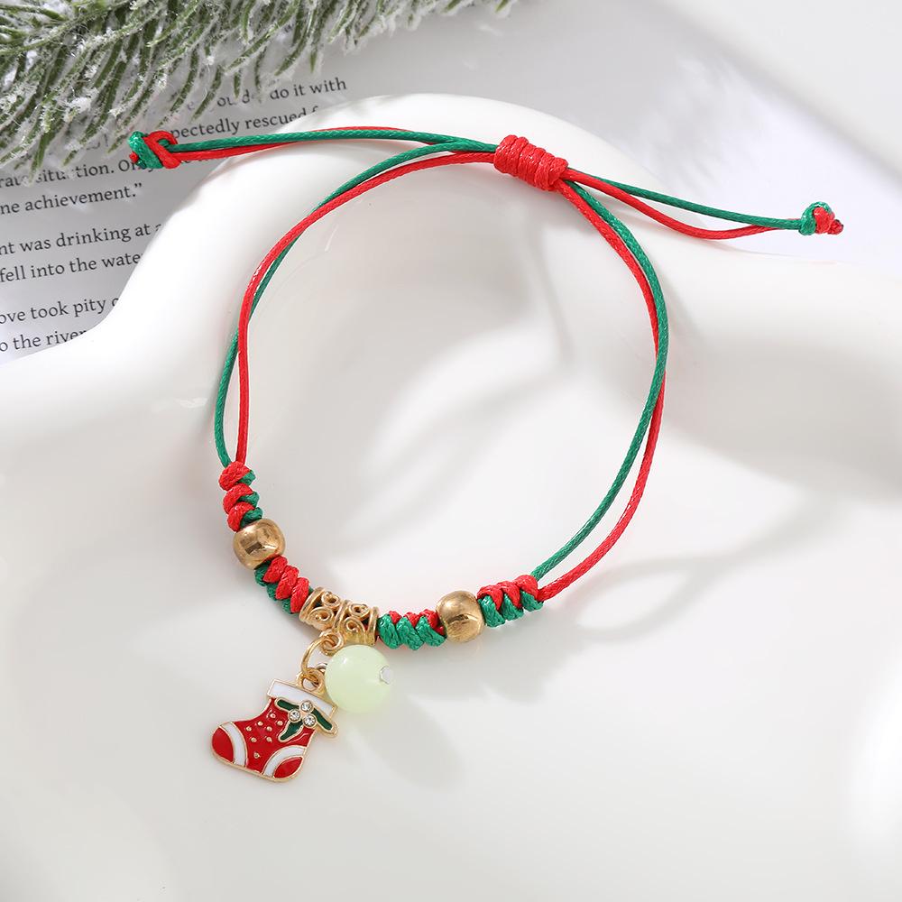 Luminous Christmas Snowflake and Santa Claus Women's Bracelet - Perfect Holiday Gift