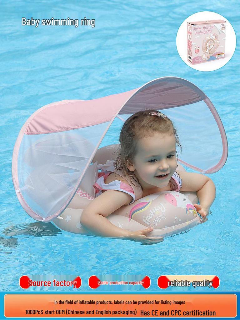 Boia de Natação Swimbobo com Proteção Solar para Bebês – Flutuador Espesso para Deitar para Crianças