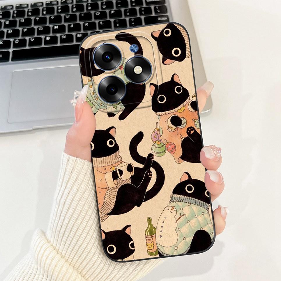 For Cover Tecno Spark Go 2024 Lovely Panda Funny Animals Meme Funda Etui For Tecno SparkGo 2024 Soft Liquid Silicone BG6 Cases