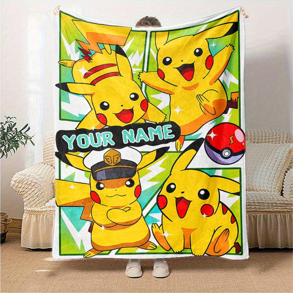 Pikachu Adventure Blanket Personalized Name Soft Warm And Versatile For Sofa Bed Office And Travel Machine Washable Comfortable In All Seasons Best