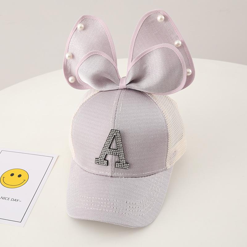 New Korean version of children's hats summer girls A standard baseball cap parent-child mother and daughter bow cap tide