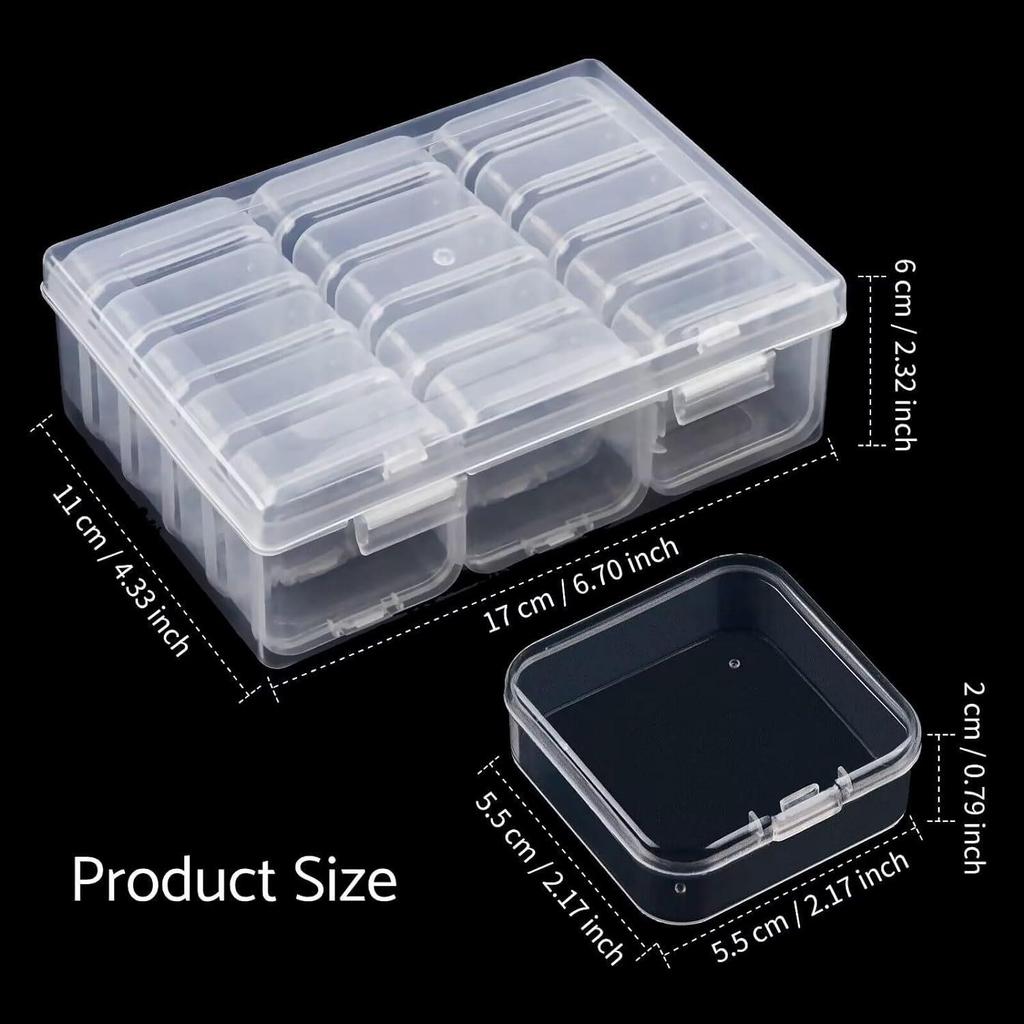 15-Compartment Clear Plastic Bead Organizer: Portable Jewelry and Craft Storage Box