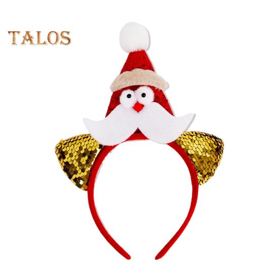 1/7 Pcs Christmas Headband Festive Santa Hat Reindeer Antler Headpieces Xmas Party Costume Hairhoop Accessory for Women Adults Kids