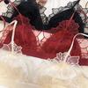 Sada francouzského dámského spodního prádla Sexy ultratenká sada podprsenky Krajkové výšivky Bralette Pohodlný košíček s trojúhelníkem Podprsenka Síťovina Prodyšné spodní prádlo