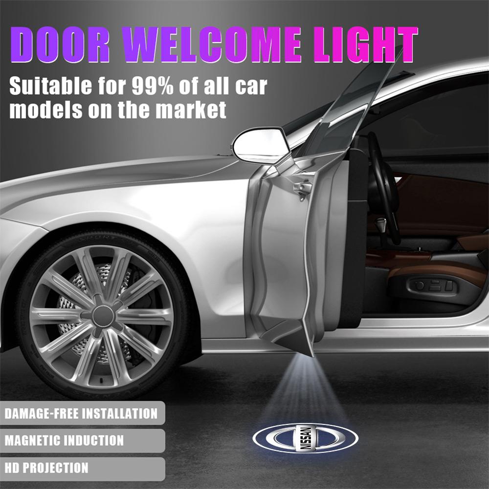 ABE4  1/2/4pcs Car Door LED HD Welcome Courtesy Shadow Projector Lamp Logo Light For Nissan Nismo Micra Qashqai Altima Sentra Maxima