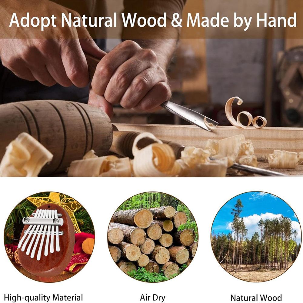Portable Solid Wood 8 Key Mini Kalimba exquisite Finger Thumb Piano Musical good accessory Pendant Christmas Gift