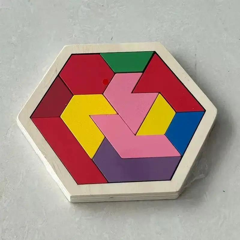 Wooden Geometric Shape Puzzle Board, Montessori Early Learning Toy For Toddlers, Brain Teaser & Fine Motor Skills Development