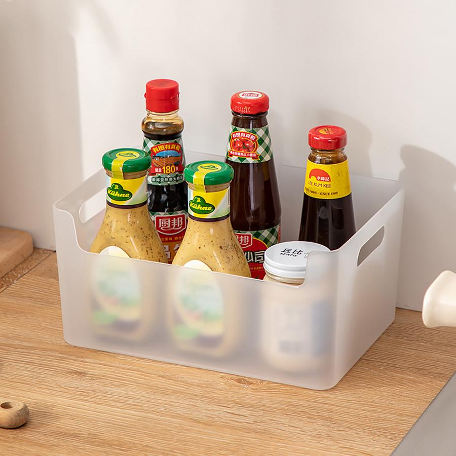 Cabinet Desktop Organizer Plastic Storage Box Multifunctional Seasoning Jar Tableware Storage Case Kitchen Storage Organization