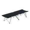 Lit de camp pliant en tissu Oxford 600D avec cadre métallique Charge 136 kg pour Plage Randonnée 193x64x40 cm Noir