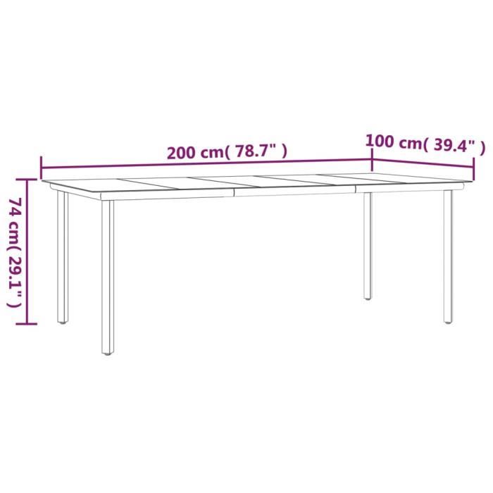 VidaXL Ensemble à manger de jardin 9 pcs noir résine tressée et acier 3203351