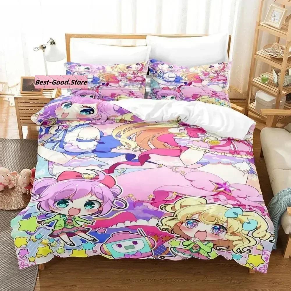 3D Kawaii Girls Idol Time Pripara Bedding Set Single Twin Full Queen King Size Bed Set Adult Kid Bedroom Anime Bed Sheet Set