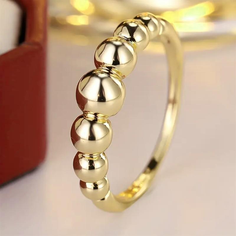 

Huitan Simple Design Fashion Gold Color Ring for Women Versatile Daily Wearable Finger Accessories for Female Modern Zircon 6
