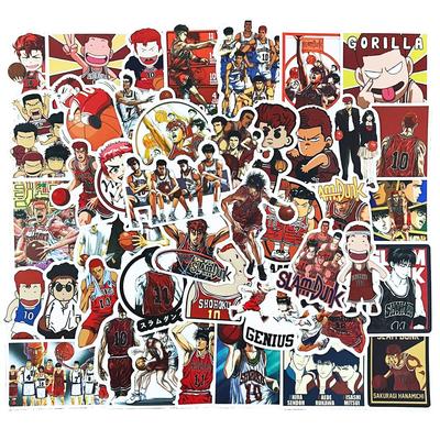 Slam Dunk Sticker Waterproof and Stylish Computer Slam Dunk Anime Stickers for DIY Water Travel Birthday Gifts 50-Piece Set, Stickers, Suitcases,