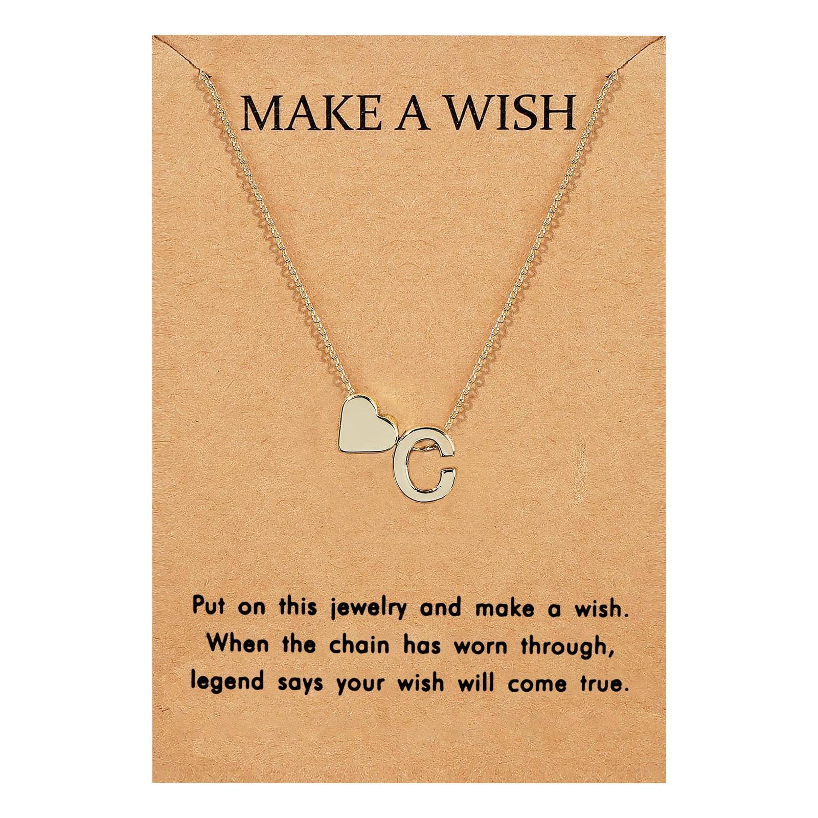

Initial Heart Necklace Heart Letter Necklace Valentine s Day Gift One Size