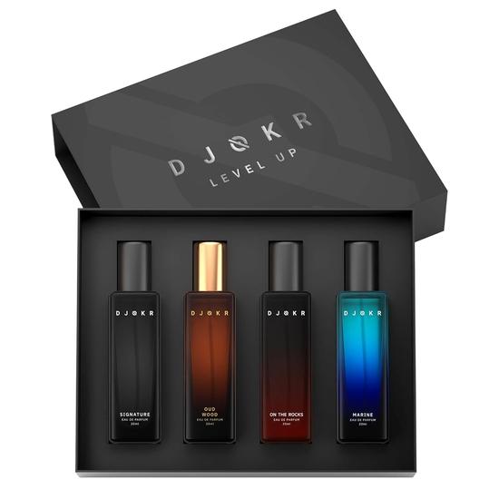 Sotrue Derma Roller For Hair Growth 0.5 mm with 540 Titanium Needles and Djokr Perfume Gift Set for Men Pack of 4x20 ML