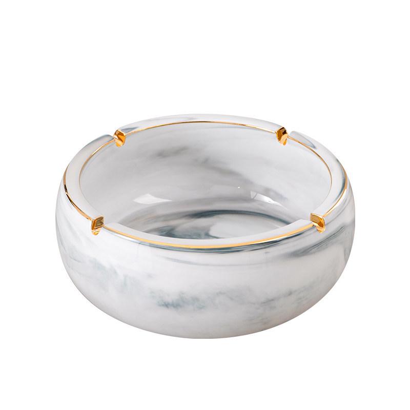 Nordic Retro Ceramic Ashtray - Large, Personalized, Trendy Blue Pink Design for Living Room