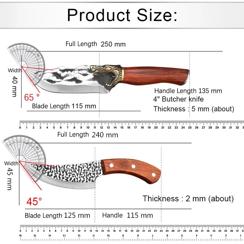Schwere Küchenmesser Fleischerbeil Gemüse hacken Metzger Ausbeinmesser Holzgriff Edelstahl Handgeschmiedete Klinge Kochmesser
