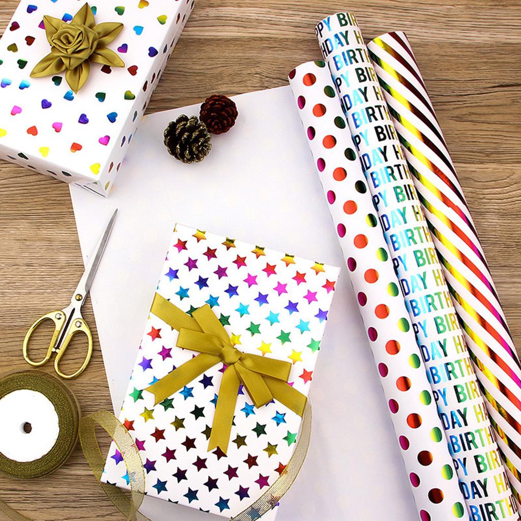 Multipurpose Vibranting Birthday Party Wrapping Paper Set Unique Designs Small Rolls for Presents Craft Supplies