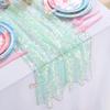 1 pz. Runner da tavolo con paillettes iridescenti glitterate, decorazione morbida per tavolo da pranzo per matrimonio, compleanno, festa, 30x183 cm.